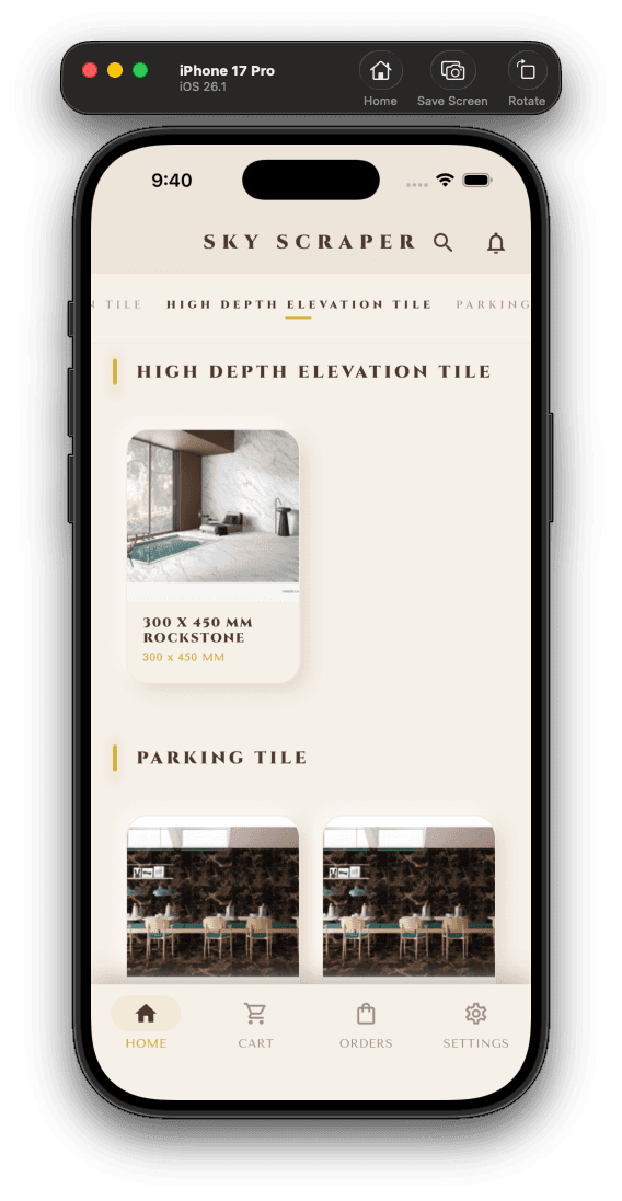 High Depth Elevation and Parking tiles