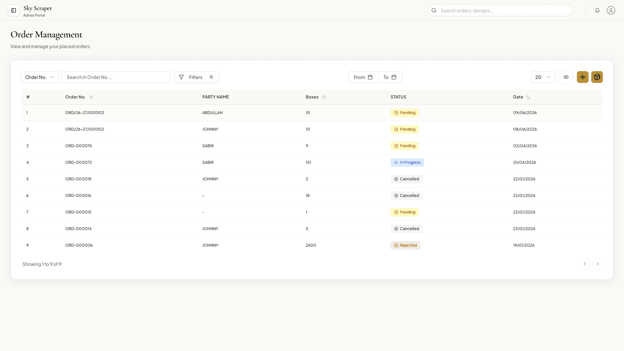 Order management