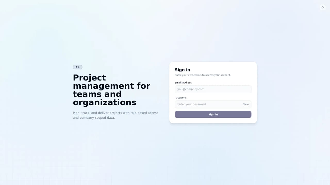 AS PM sign-in screen