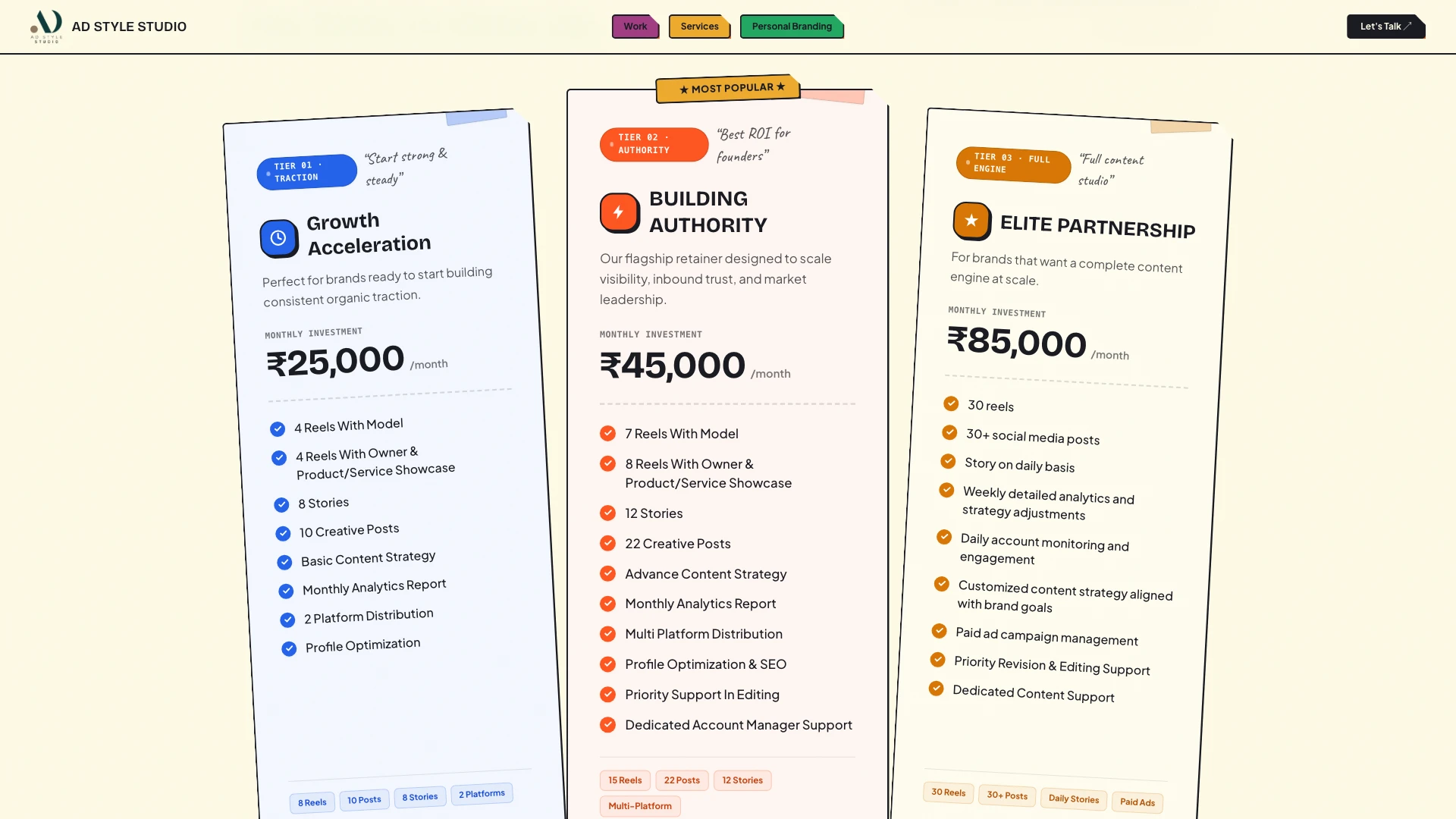 Section 05 — The Packages & Pricing Tiers
