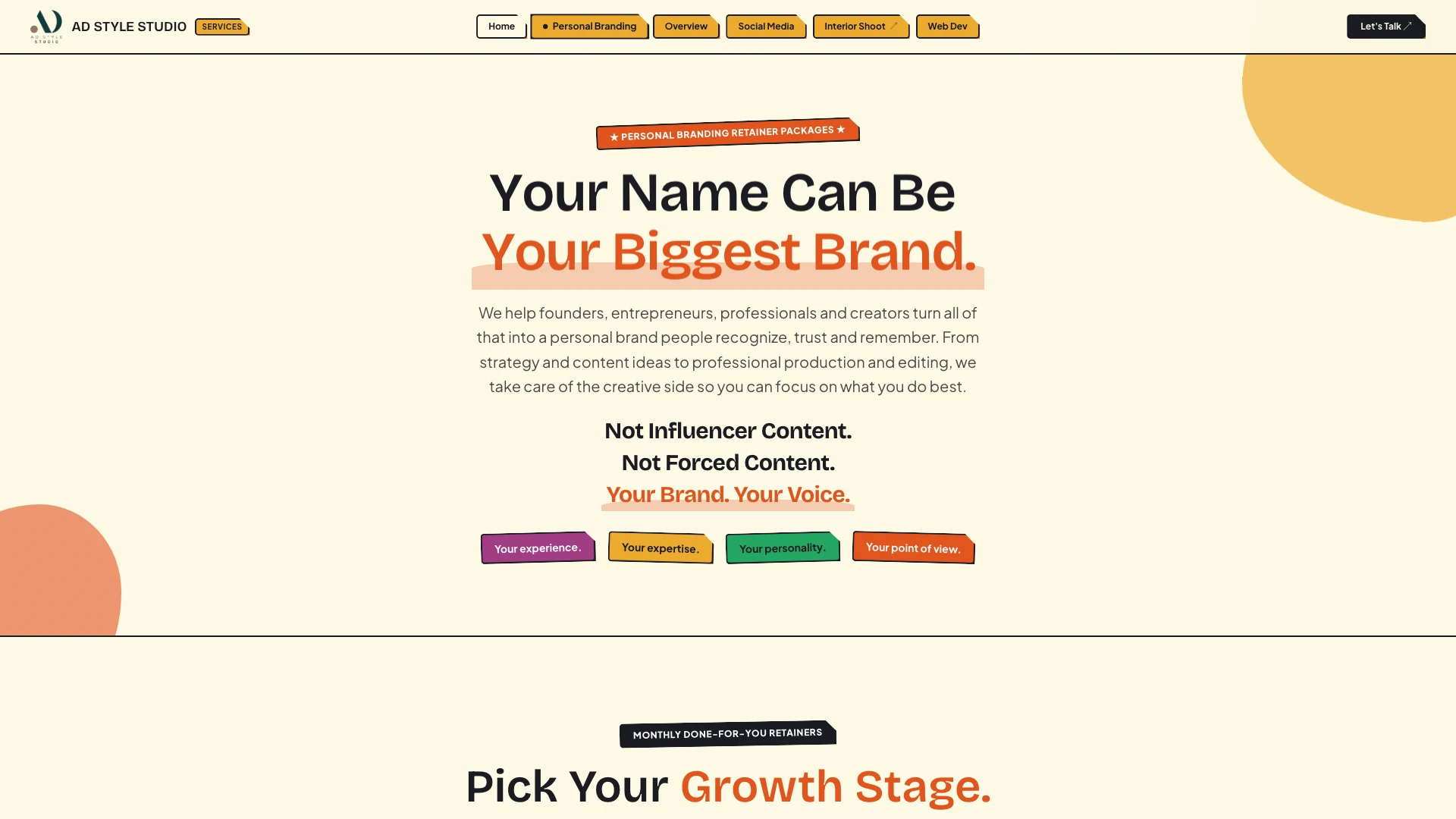 Personal Branding Methodology Portal Page